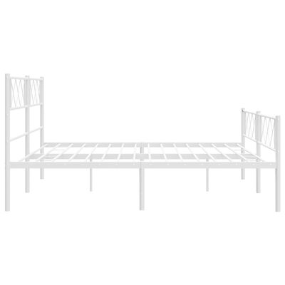 vidaXL Estrutura de cama com cabeceira e pés 183x213 cm metal branco