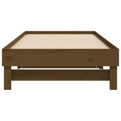 vidaXL Sofá-cama de puxar 2x(100x200) cm pinho maciço castanho-mel