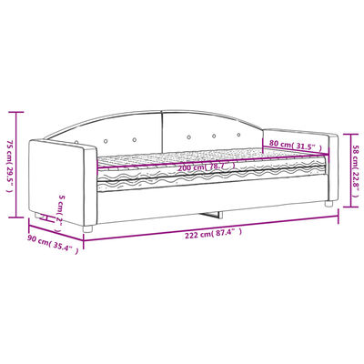 vidaXL Sofá-cama com colchão 80x200 cm veludo amarelo