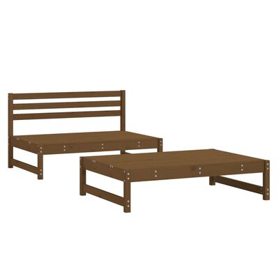 vidaXL 2 pcs conjunto lounge de jardim pinho maciço castanho-mel