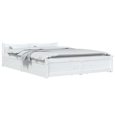 vidaXL Estrutura de cama com gavetas 150x200cm tamanho King branco