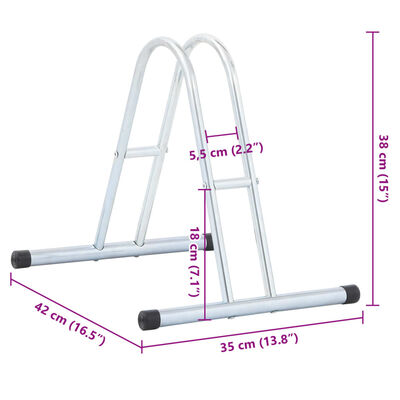 vidaXL Suporte independente para 1 bicicleta aço galvanizado