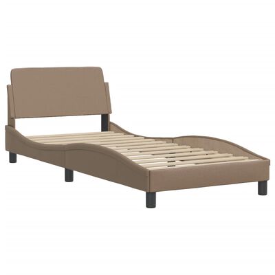 vidaXL Cama com colchão 80x200 cm couro artificial cappuccino