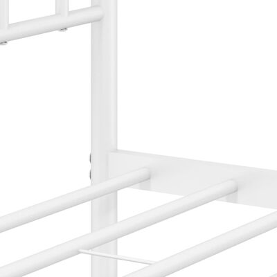 vidaXL Estrutura de cama com cabeceira e pés 90x200 cm metal branco