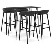 vidaXL 5 pcs conjunto de bar preto