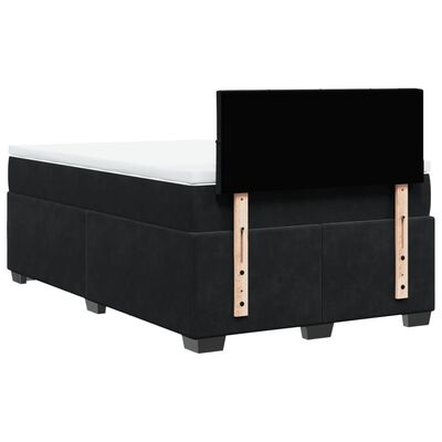 vidaXL Cama boxspring com colchão 120x190 cm veludo preto