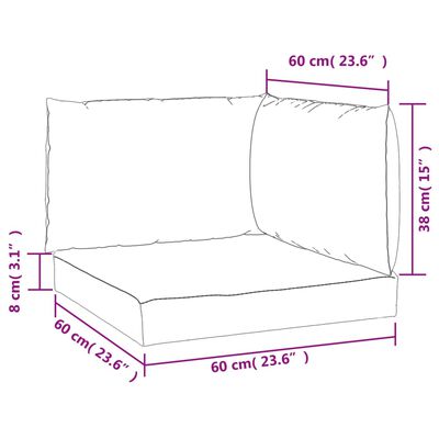 vidaXL Almofadões p/ móveis de paletes 3 pcs tecido oxford multicor