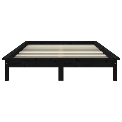 vidaXL Estrutura de cama 160x200 cm pinho maciço preto