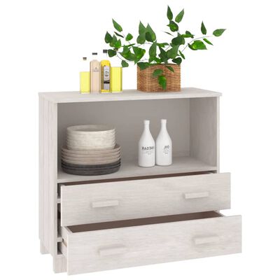 vidaXL Aparador HAMAR 85x35x80 cm pinho maciço branco