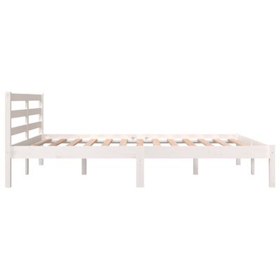 vidaXL Estrutura de cama king 150x200 cm pinho maciço branco