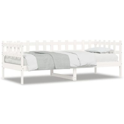 vidaXL Sofá-cama sem colchão 90x190 cm madeira de pinho maciça branco