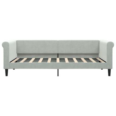 vidaXL Sofá-cama com colchão 90x190 cm veludo cinzento-claro