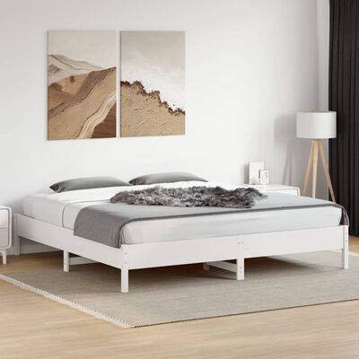 vidaXL Cama sem colchão 200x200 cm madeira de pinho maciça branco