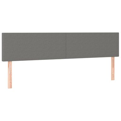 vidaXL Cabeceira de cama 2 pcs tecido 80x5x78/88 cm cinzento-escuro