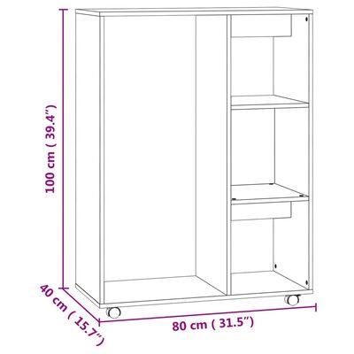 vidaXL Roupeiro 80x40x110 cm derivados de madeira cinzento cimento