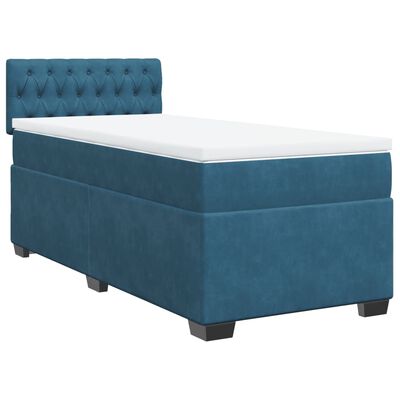 vidaXL Cama boxspring com colchão 90x190 cm veludo azul