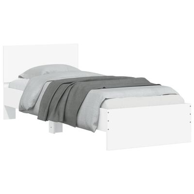 vidaXL Estrutura de cama c/ cabeceira 90x190 cm deriv. madeira branco