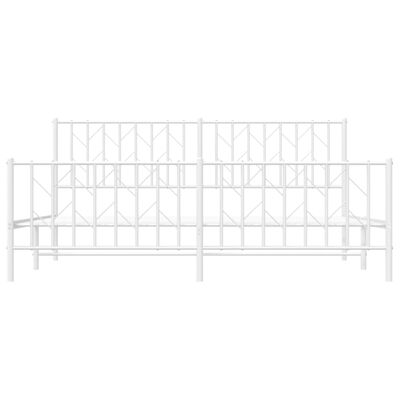 vidaXL Estrutura de cama com cabeceira e pés 183x213 cm metal branco