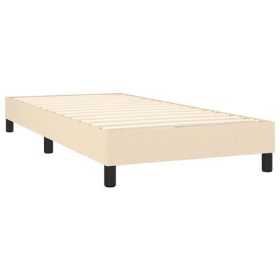 vidaXL Cama com molas/colchão 90x190 cm tecido cor creme