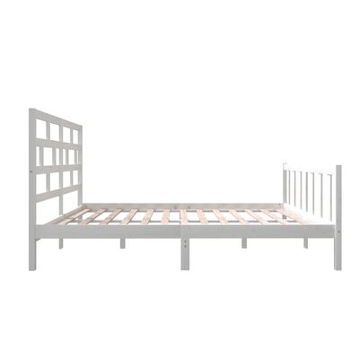 vidaXL Estrutura de cama 140x200 cm madeira de pinho maciça branco