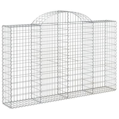 vidaXL Cestos gabião arqueados 8pcs 200x30x120/140cm ferro galvanizado