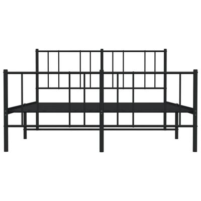 vidaXL Estrutura de cama com cabeceira e pés 120x200 cm metal preto