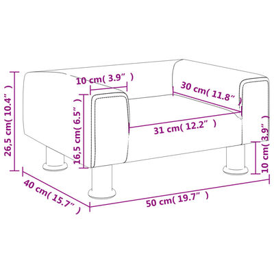 vidaXL Sofá infantil 50x40x26,5 cm veludo cinzento-claro