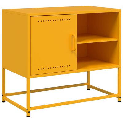 vidaXL Móvel de TV 68x39x60,5 cm aço amarelo mostarda