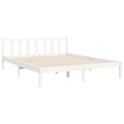 vidaXL Estrutura de cama com cabeceira 160x200 cm madeira maciça