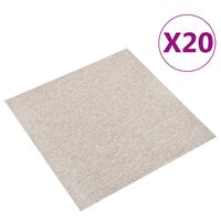 vidaXL Ladrilhos carpete para pisos 20 pcs 5 m² 50x50 cm bege-claro