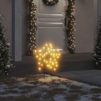 vidaXL Decoração estrela de Natal c/ luz e estacas 3 pcs 50 LEDs 29 cm