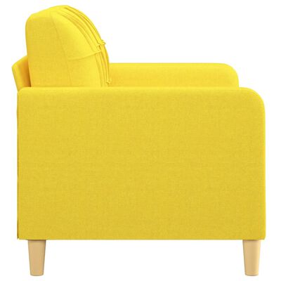 vidaXL Sofá de 2 lugares 120 cm tecido amarelo-claro