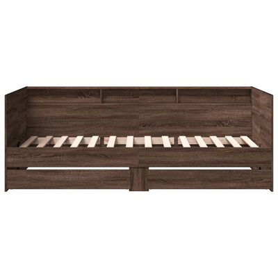 vidaXL Sofá-cama com gavetas sem colchão 75x190 cm carvalho castanho