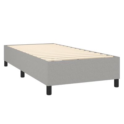 vidaXL Cama com molas/colchão 90x190 cm tecido cinzento-claro