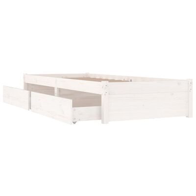 vidaXL Estrutura cama de solteiro pequena c/ gavetas 75x190 cm branco