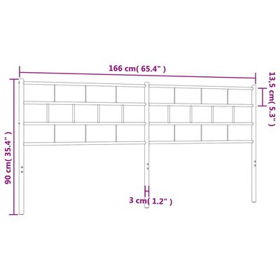 vidaXL Cabeceira de cama 160 cm metal branco