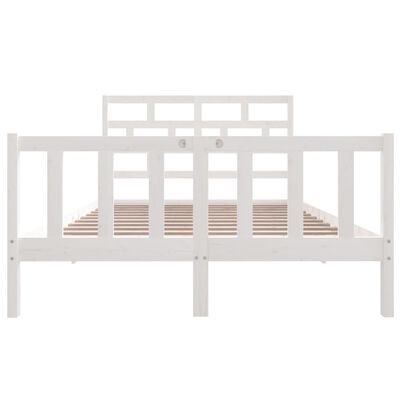 vidaXL Estrutura de cama 140x200 cm madeira de pinho maciça branco