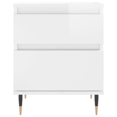 vidaXL Mesa de cabeceira 40x35x50cm derivados madeira branco brilhante