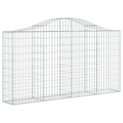 vidaXL Cestos gabião arqueados 12 pcs 200x30x100/120 ferro galvanizado