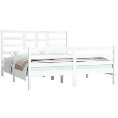 vidaXL Estrutura de cama 160x200 cm madeira maciça branco