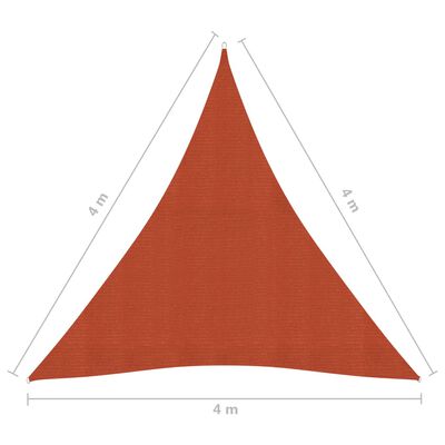 vidaXL Para-sol estilo vela 160 g/m² 4x4x4 m PEAD terracota