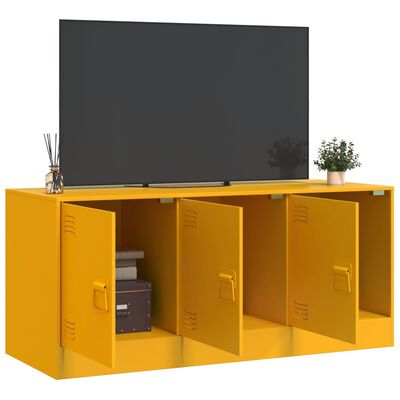 vidaXL Móvel de TV 99x39x44 cm aço amarelo mostarda