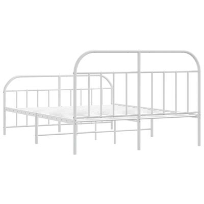 vidaXL Estrutura de cama com cabeceira e pés 183x213 cm metal branco