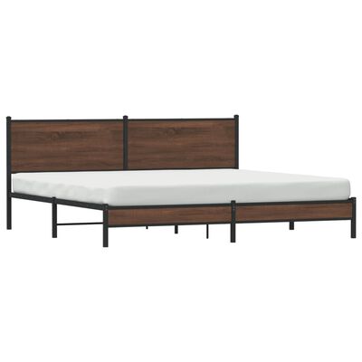 vidaXL Estrutura cama sem colchão 200x200cm metal carvalho castanho