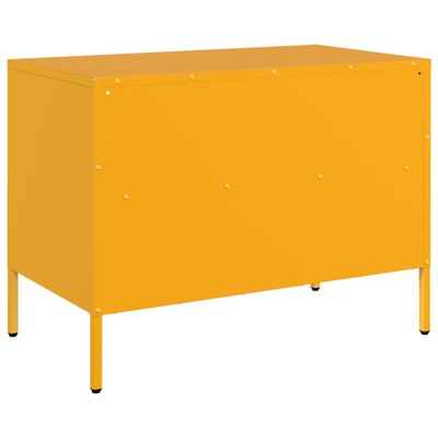 vidaXL Móvel de TV 68x39x50,5 cm aço amarelo mostarda