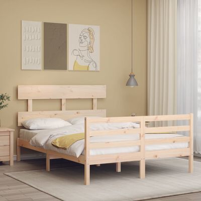 vidaXL Estrutura de cama com cabeceira 120x200 cmmadeira maciça