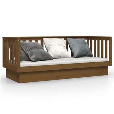 vidaXL Sofá-cama 90x190 cm madeira de pinho maciça castanho mel