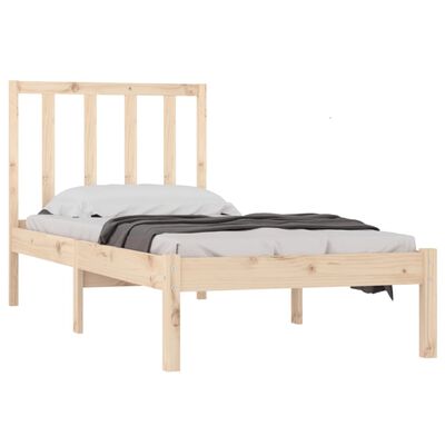 vidaXL Estrutura de cama pequena solteiro 75x190 cm pinho maciço