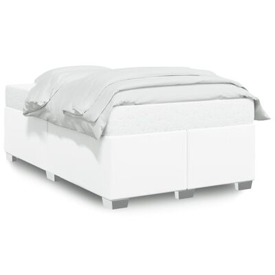 vidaXL Estrutura de cama 120x190 cm couro artificial branco