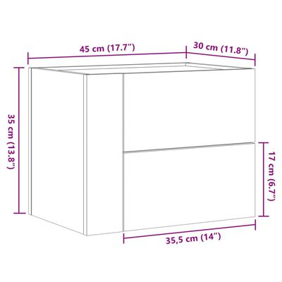 vidaXL Mesas de cabeceira de parede 2 pcs 45x30x35 cm preto